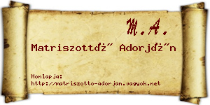 Matriszottó Adorján névjegykártya